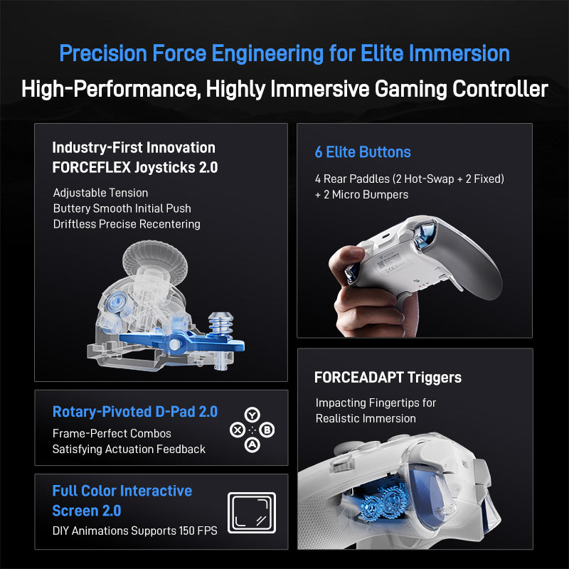 Flydigi Apex 5 Wireless Gamepad | Hall Effect Joysticks for PC, Switch 2, Android & iOS