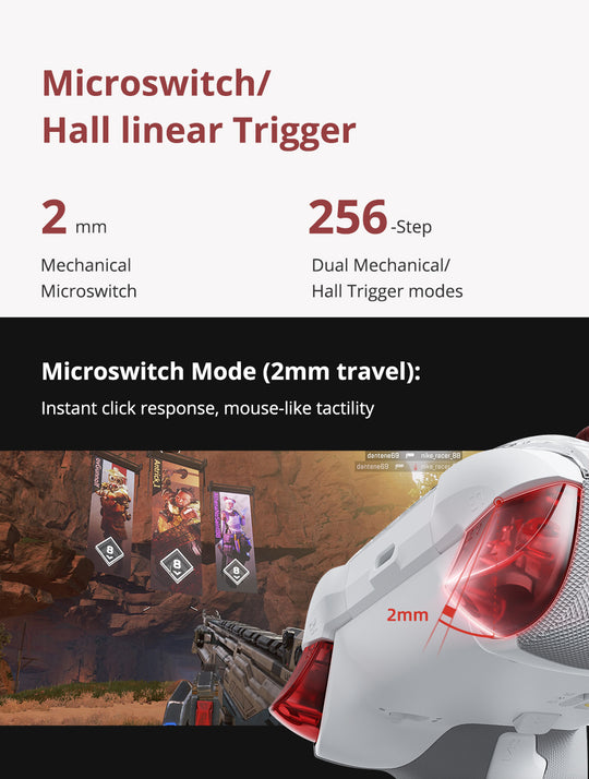 Mobapad Huben2 Wireless Controller with Capacitive Joysticks | Switch & PC | Drift-Free, Customisable Back Buttons