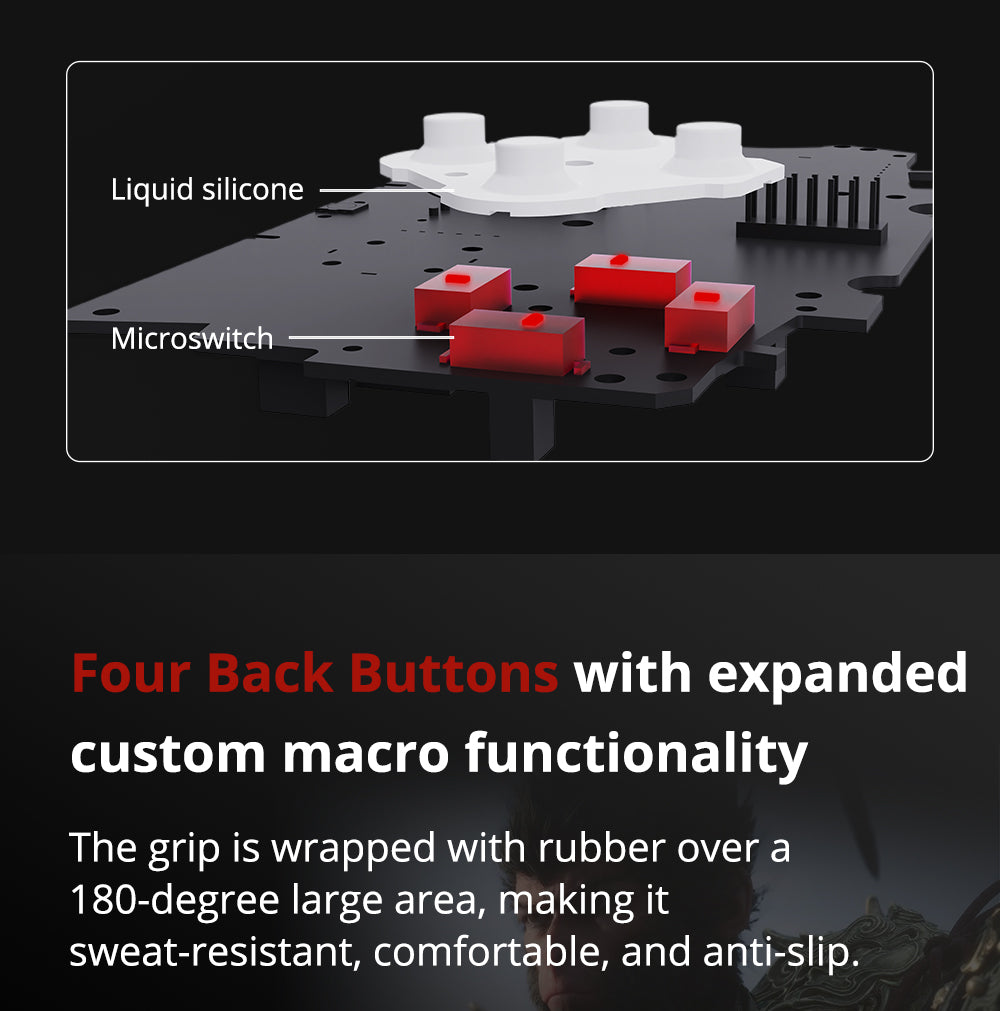 Mobapad Huben2 Wireless Controller with Capacitive Joysticks | Switch & PC | Drift-Free, Customisable Back Buttons
