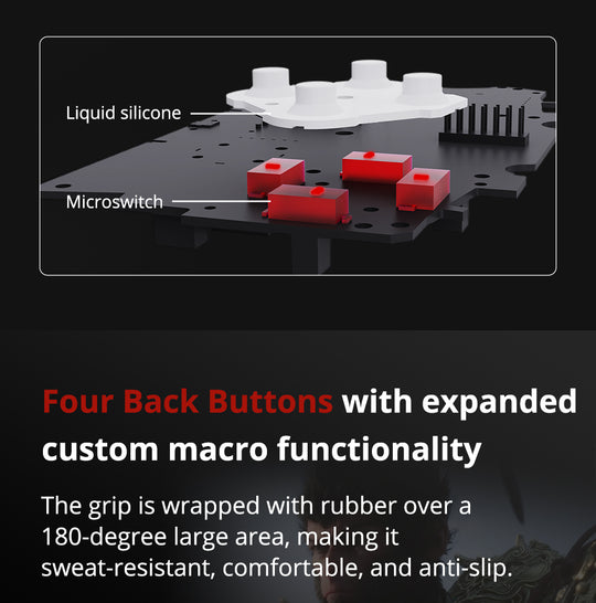 Mobapad Huben2 Wireless Controller with Capacitive Joysticks | Switch & PC | Drift-Free, Customisable Back Buttons