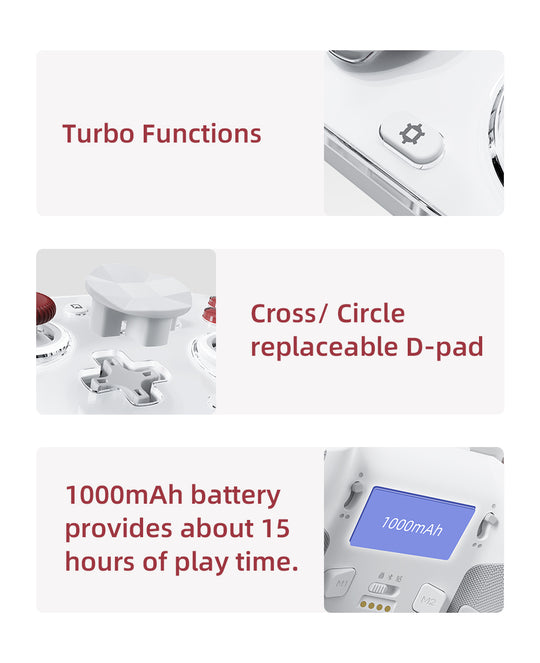 Mobapad Huben2 Wireless Controller with Capacitive Joysticks | Switch & PC | Drift-Free, Customisable Back Buttons